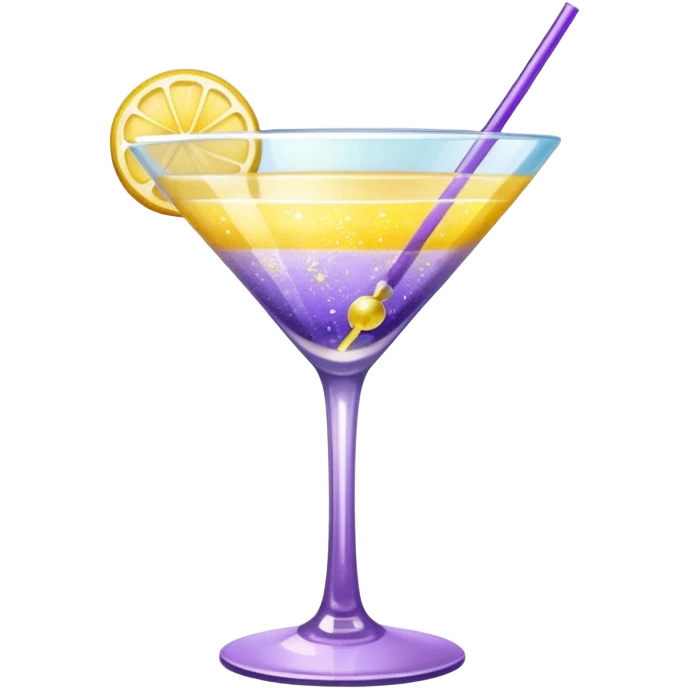 Lavender Yellow Gradient Glitter Cocktail  emoji
