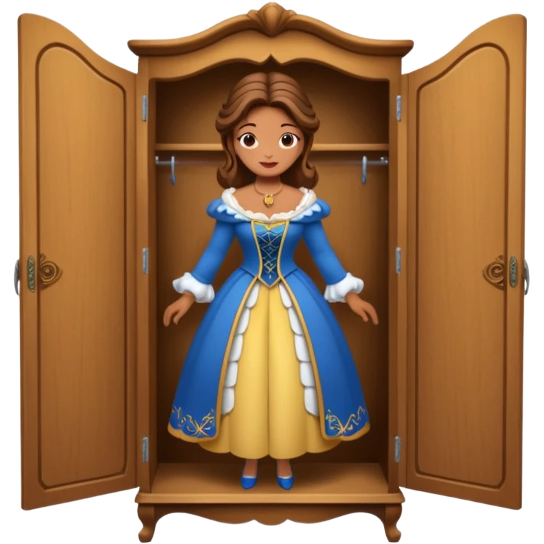 A middle-aged lady character from the fairy tale Beauty and the Beast — she was turned into a wardrobe by magic, while retaining the wardrobe's original form and having an anthropomorphic face. emoji