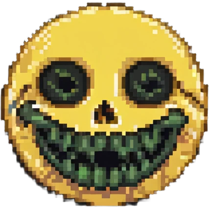 happy emoji with skull eyes emoji