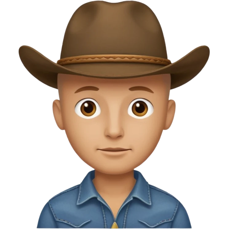 no hair cowboy emoji