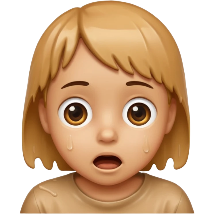 a child with wet cardboard skin tone, surprised expression emoji