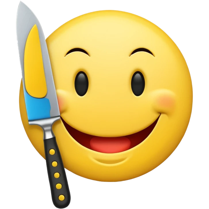 Smiley face with knife emoji