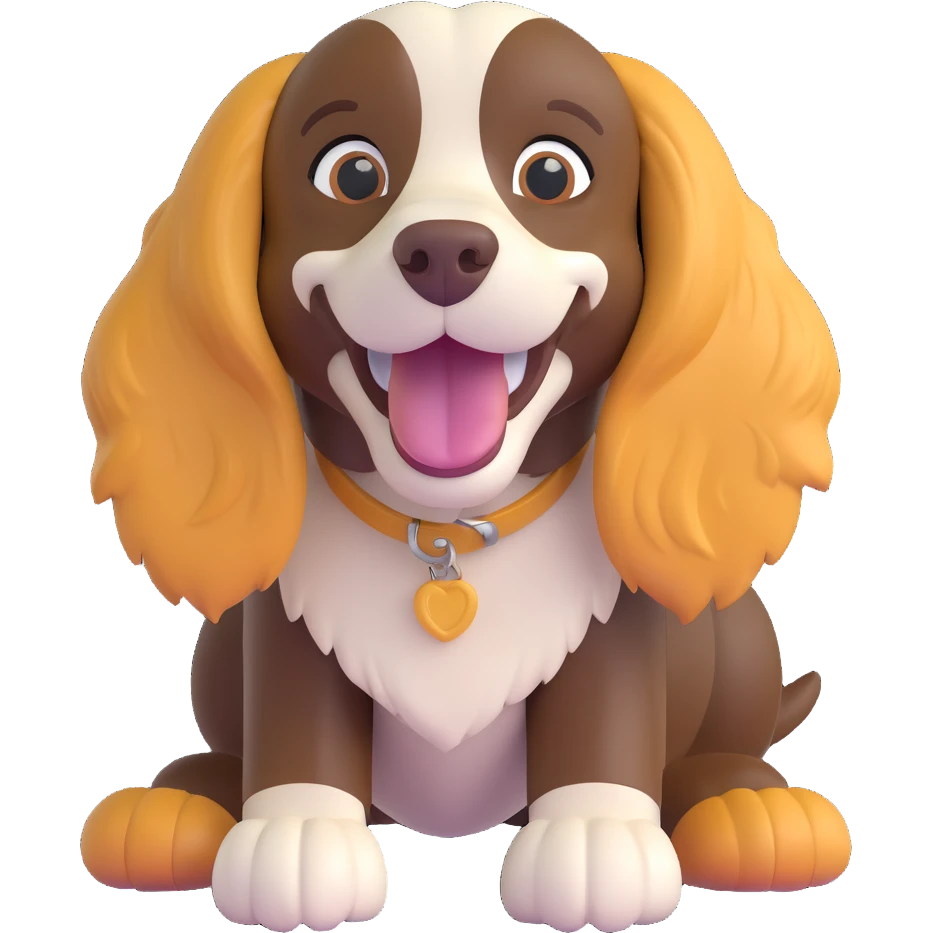 A Springer Spaniel with golden fur, smiling happily emoji
