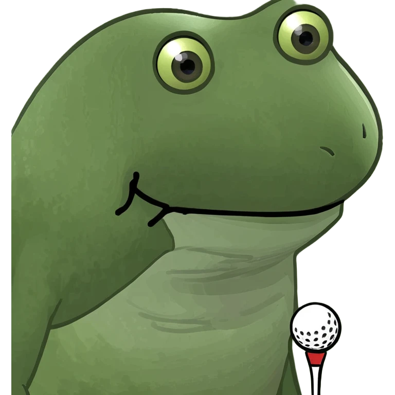 Frog playing golf emoji