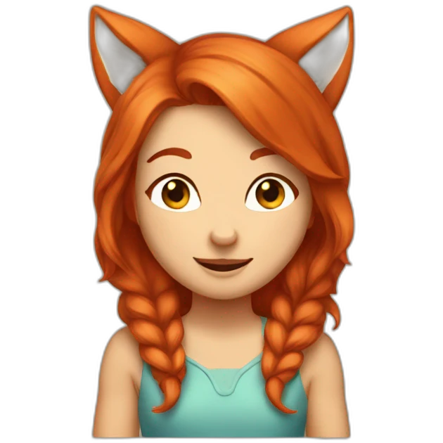 Gerl-redhead-Kare-happy-Fox ears emoji