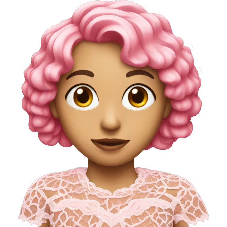 Pink lace heart emoji