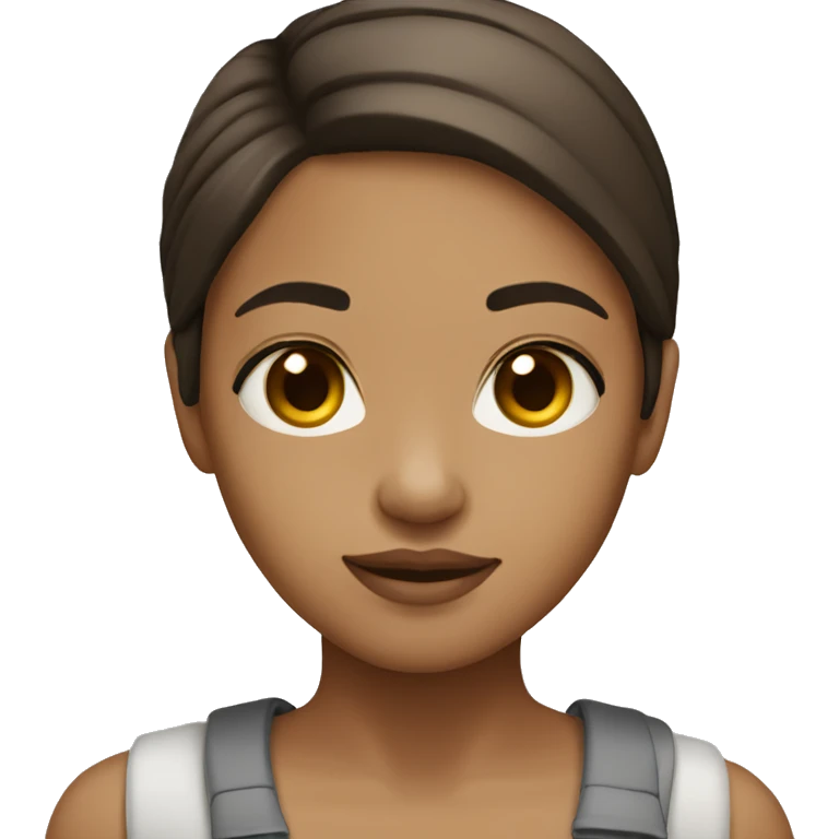 Light skin girl with dark brown straight hair emoji
