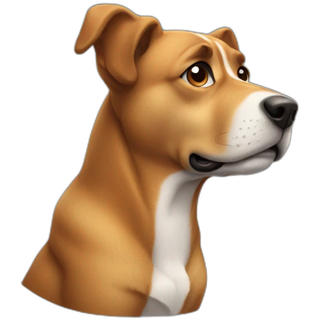 Dog from side looking askance emoji