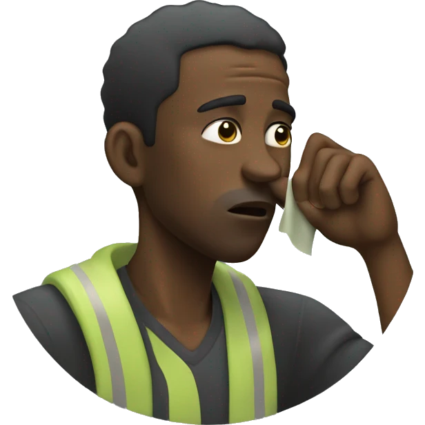 a black man wiping his nose emoji