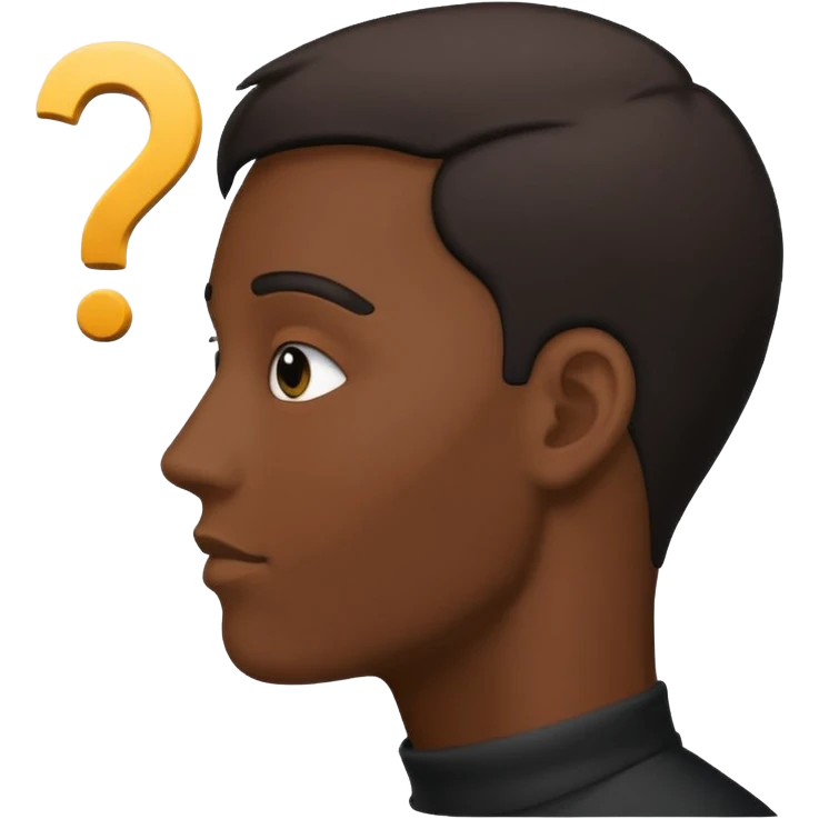 silhouette of a man with a question mark emoji