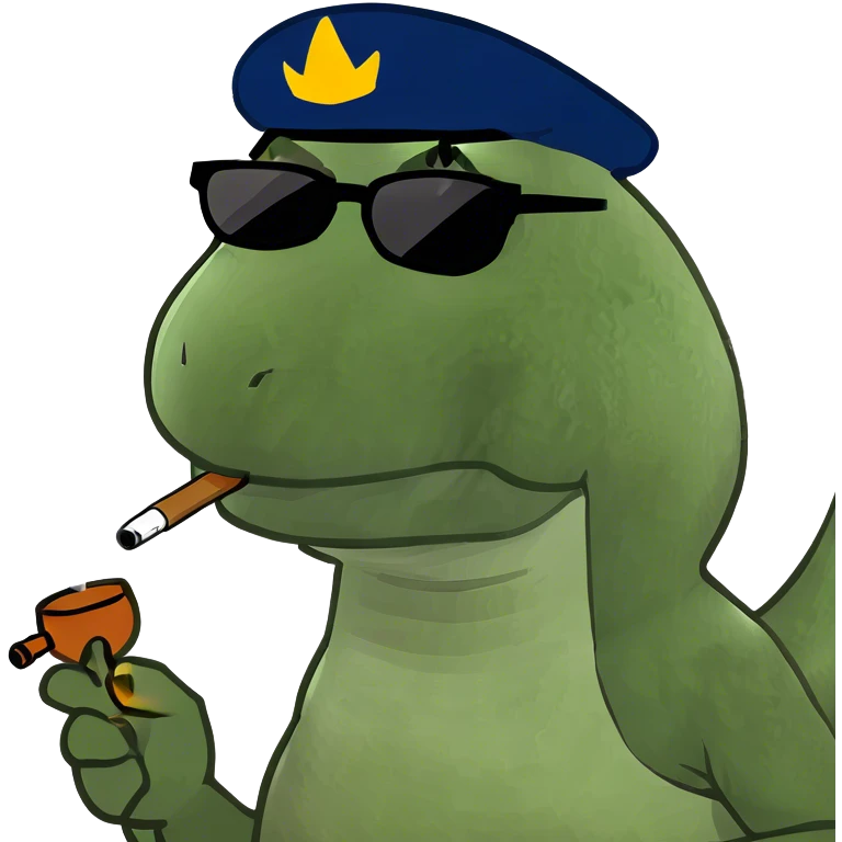 Dinosaur smoking  emoji