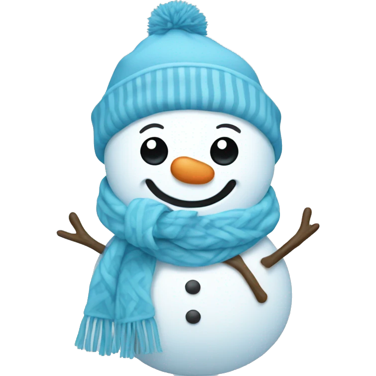 snowman with a baby blue beanie and scarf emoji