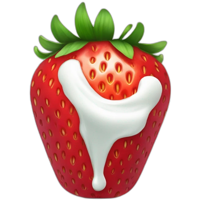 yogurt strawberry no face emoji