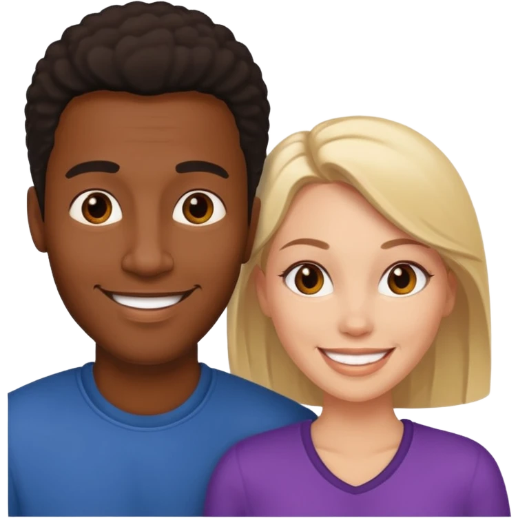 Black men white woman  emoji