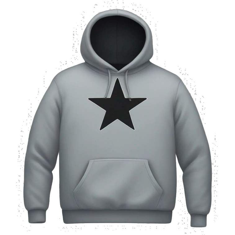 Gray Nike hoodie with a black star  emoji