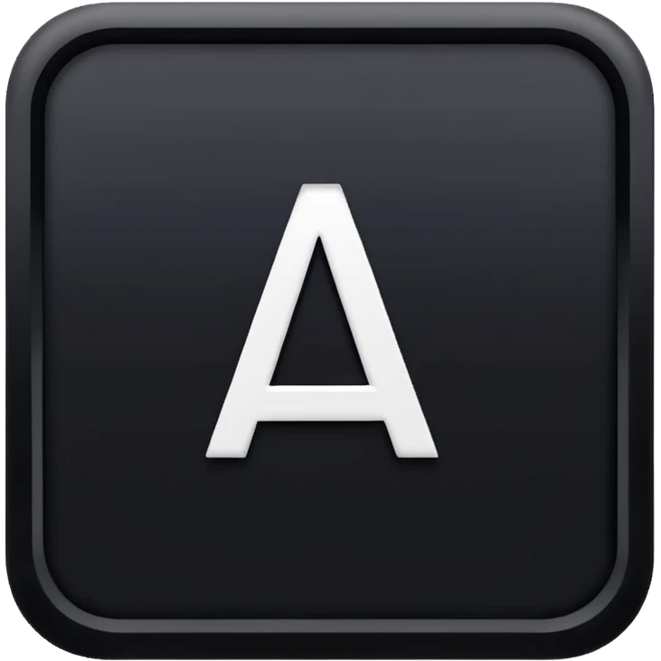 BLACK SQUARE SHAPE, CAPTIAL LETTER  "A" PRINTED IN CENTER emoji