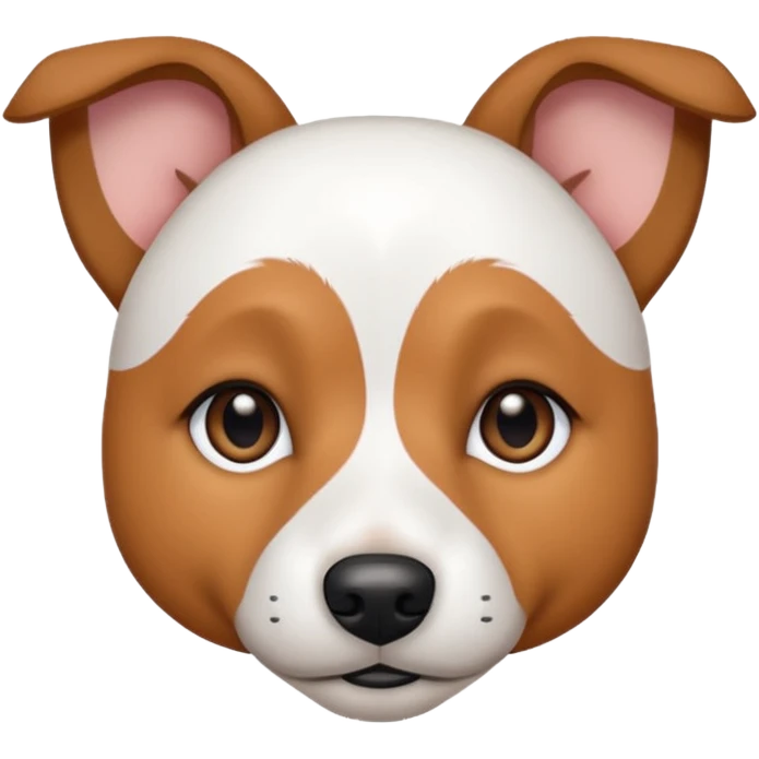 a fully white jack russell the size of a kelpie with light brown ears and a light brown patch on one eye emoji