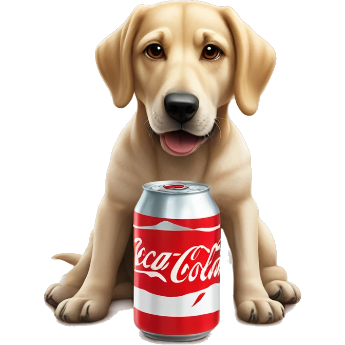 Perro en el desierto tomando coca cola emoji