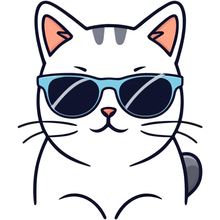 Cat with sunglasses emoji
