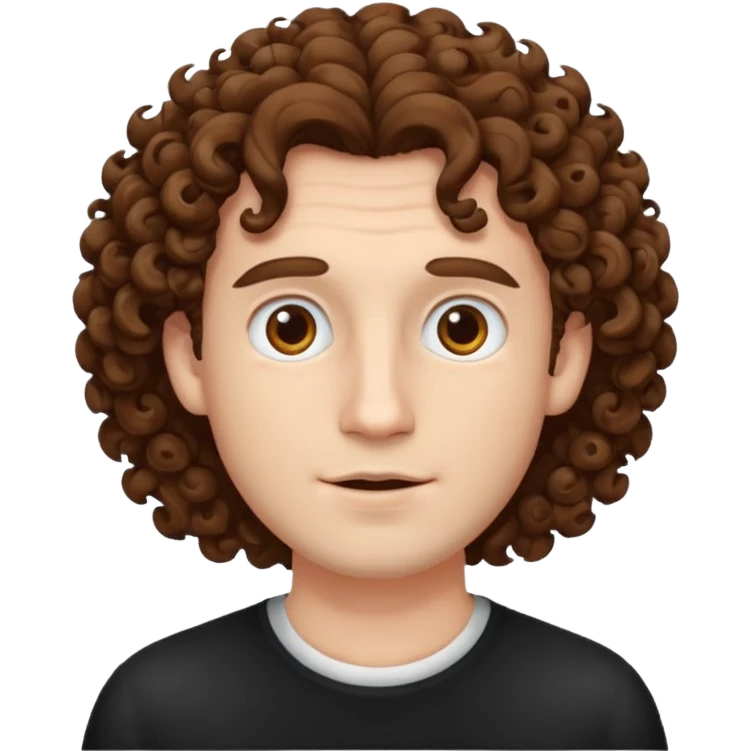a man adult, white skin, curly hair emoji