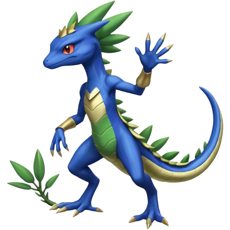 Shiny Aural Sceptile-Greninja-Fakémon-fusion (full body) emoji