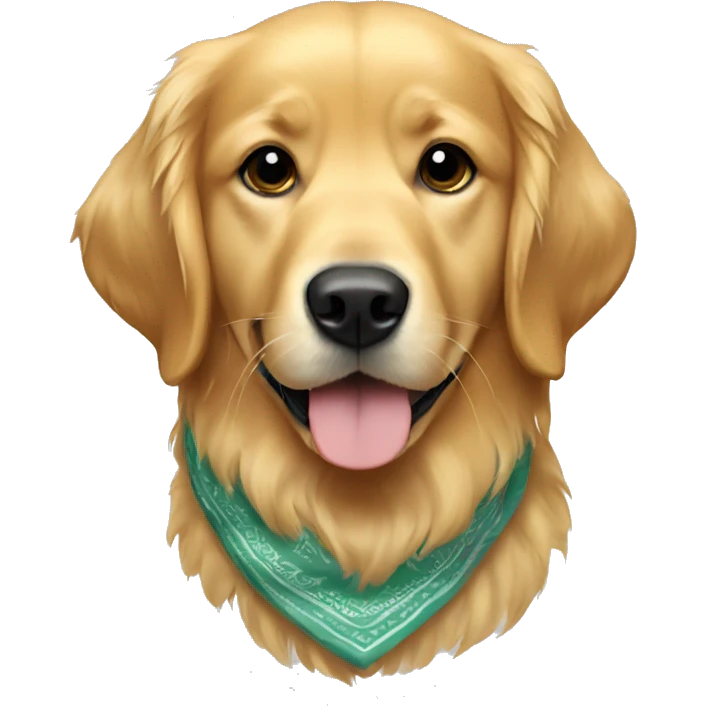 Golden retriever with a bandana on  emoji