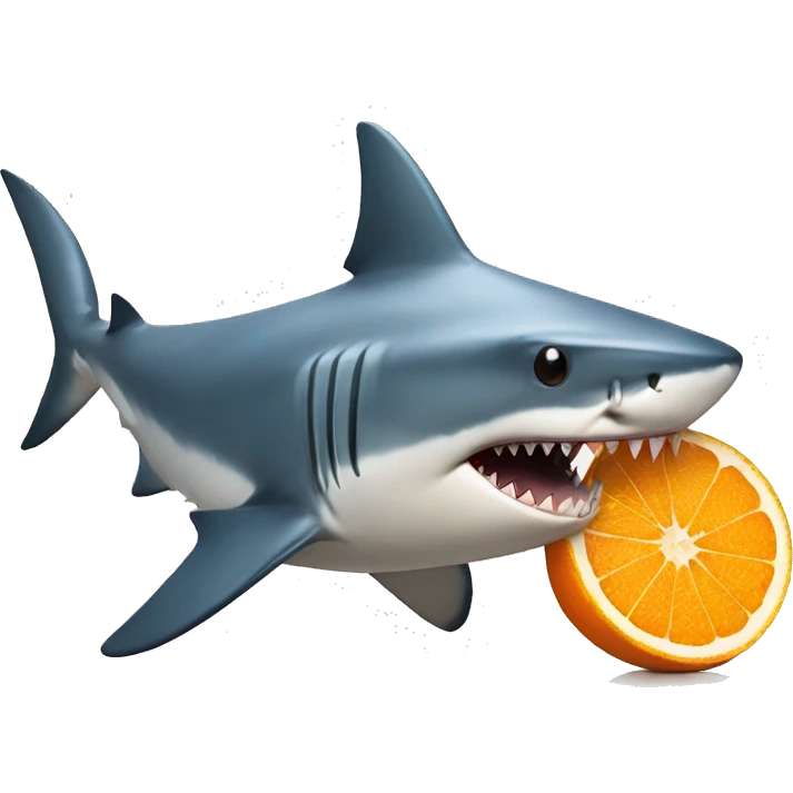 shark eating an orange  emoji