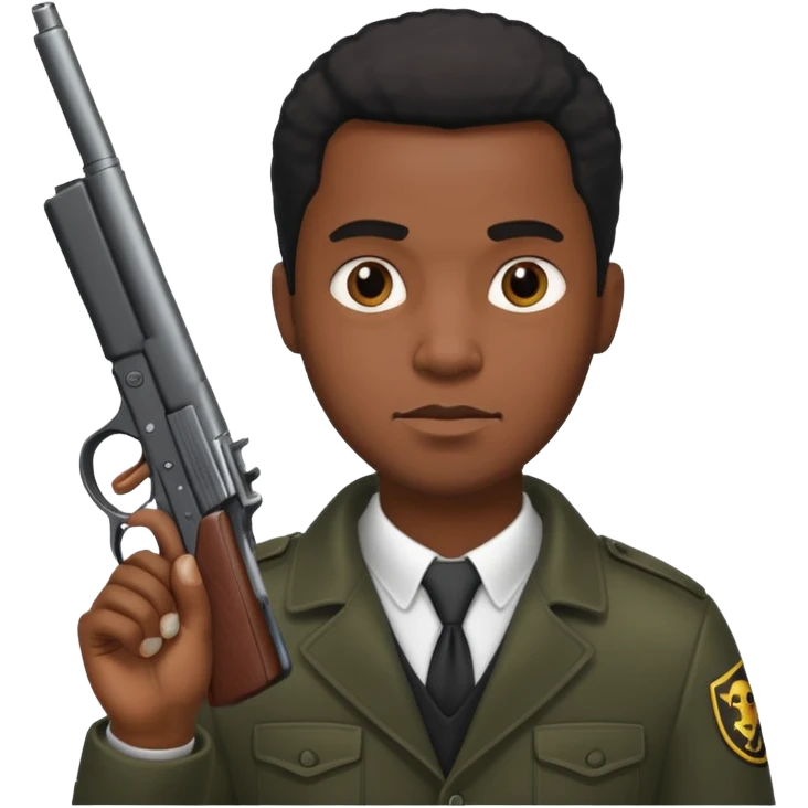 black man with a gun emoji