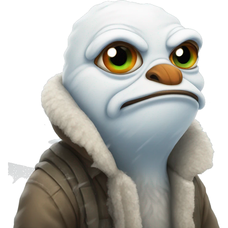 pepe the rog cold and snowy emoji