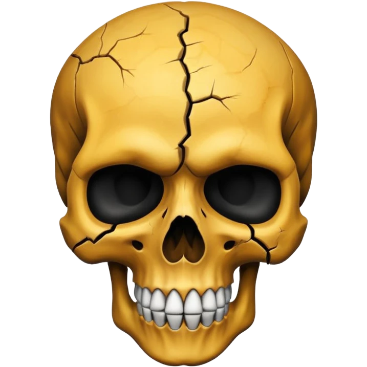 caution skull, black color, bone behind the skull emoji