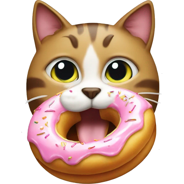 Cat eating donut emoji