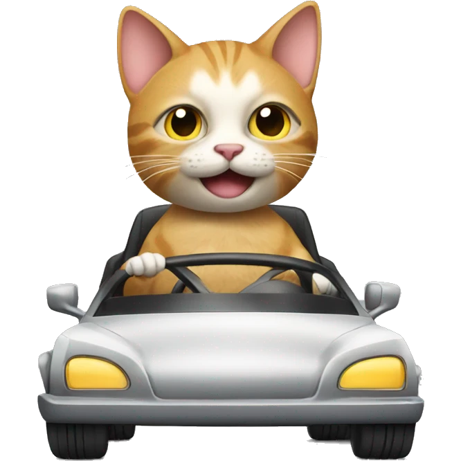 Cat driving a car emoji