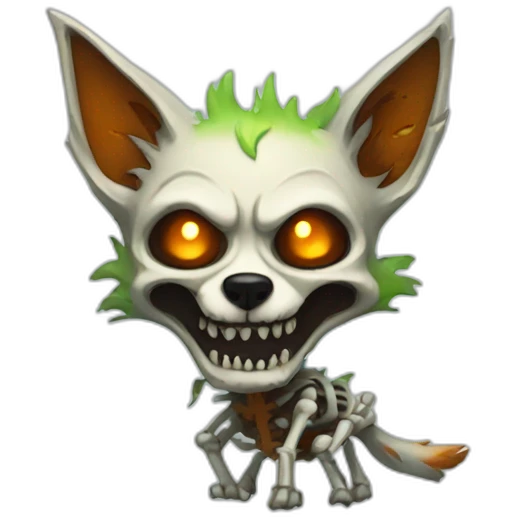 Zombie skeleton fox emoji