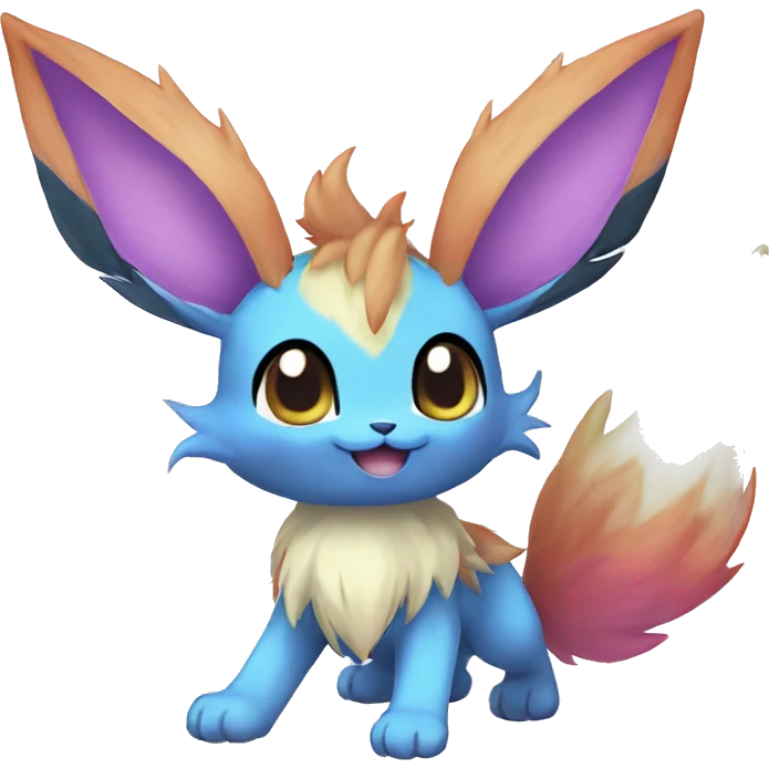 Colorful Kawaii Eeveelution-Cute-Pokémon-fusion full body emoji