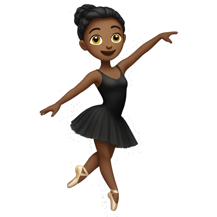 Ballet dancer, dancing in black leotard and skirt emoji