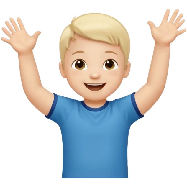 A toddler with a tiny jersey shirt, clapping with adorable enthusiasm jumping emoji