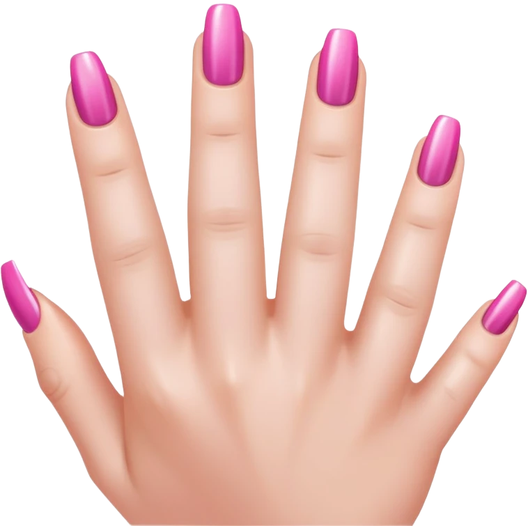 Chrome pink nails on fingers emoji