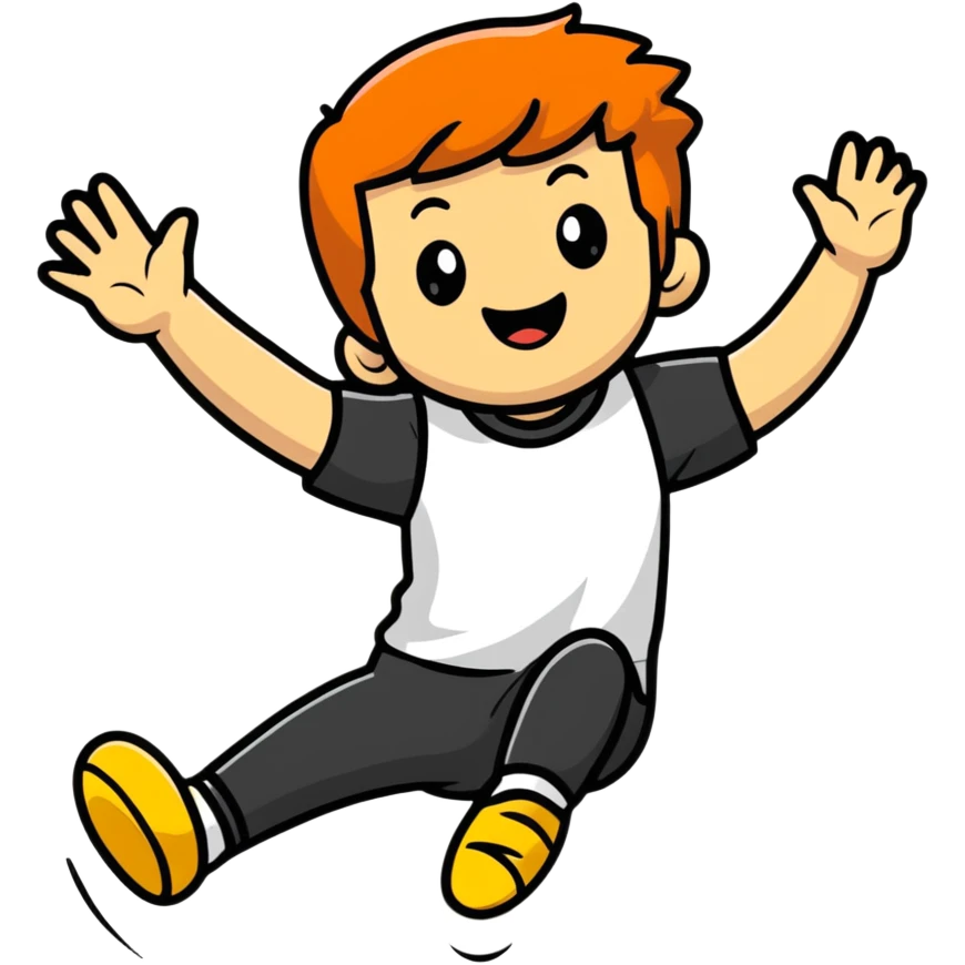 playful kid jumping emoji
