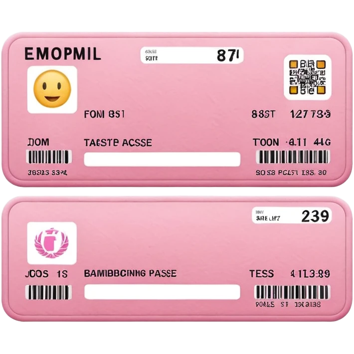 pink boarding pass emoji