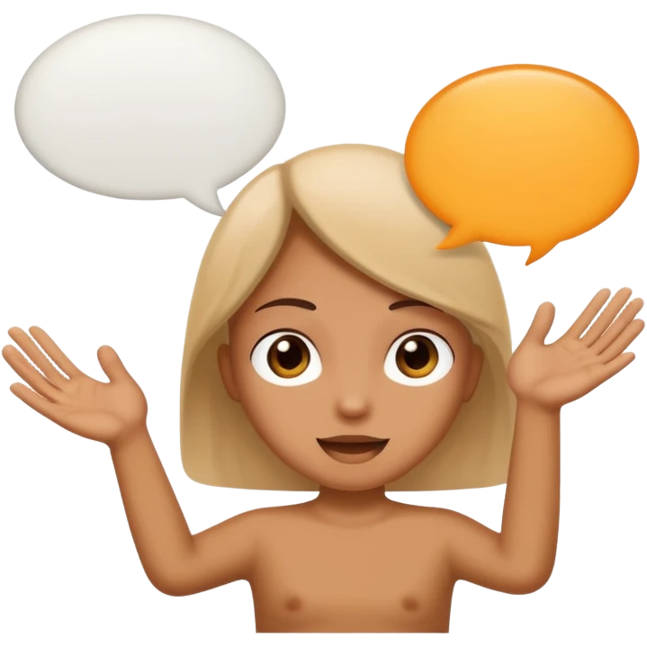 Open hands + speech bubble  emoji