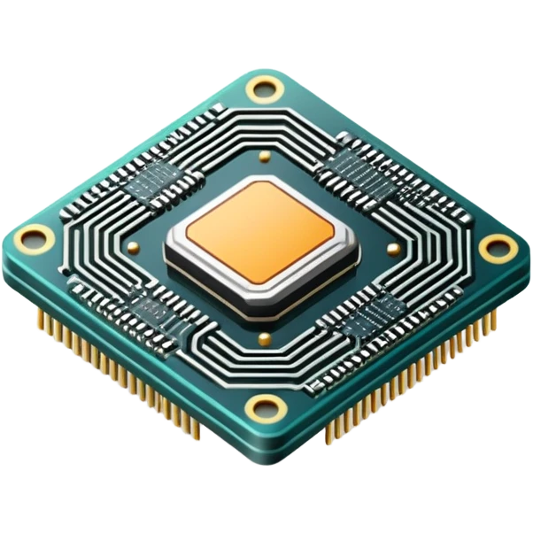 miniature semiconductor nanochip with circuit patterns emoji