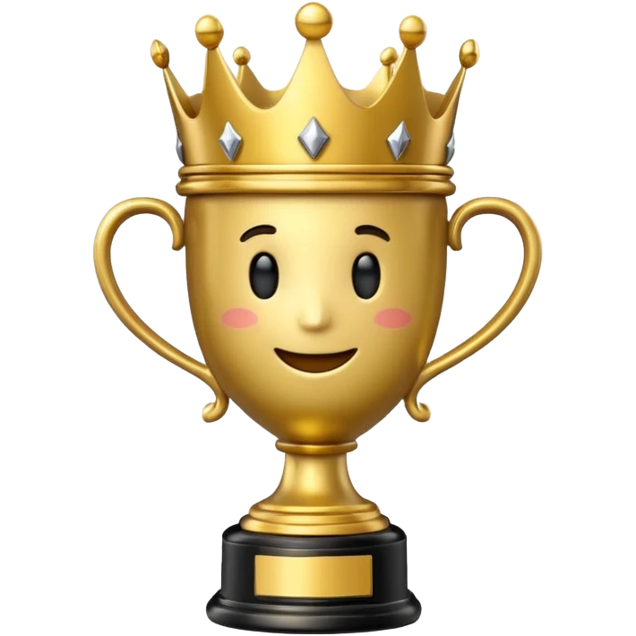 Win Emoji

Glossy 3D emoji showing a gold trophy with a small crown, glowing effect, black and gold theme. emoji