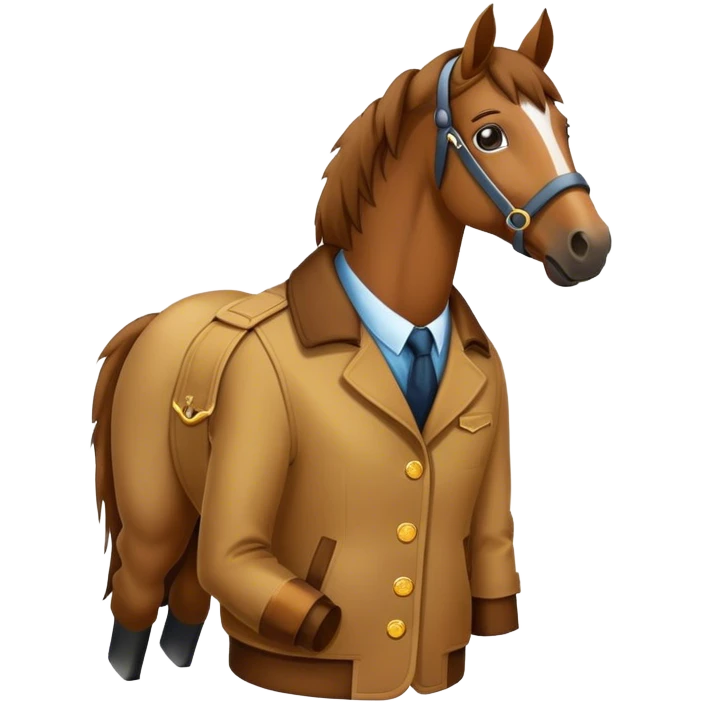 Horse wearing jacket emoji