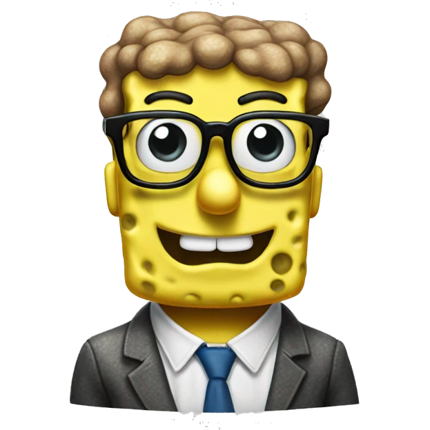 spongebob with nerd glasses emoji