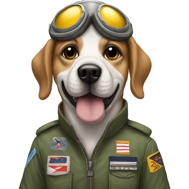 Fighter pilot dog emoji