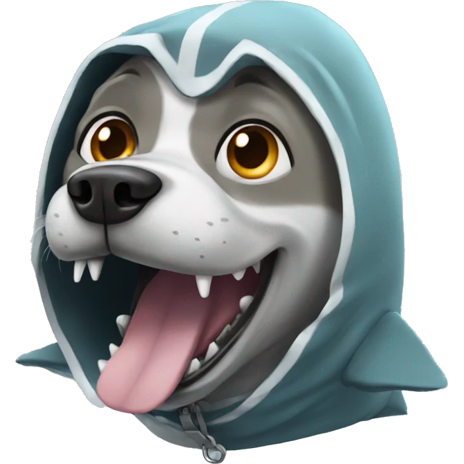 Dog in shark costume emoji