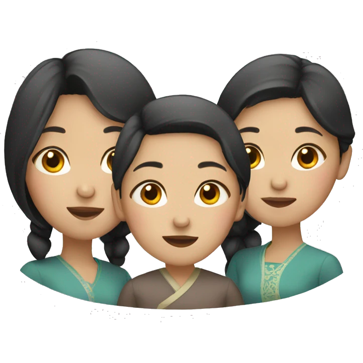 Three asian sisters  emoji
