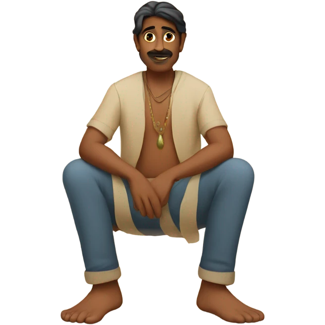 indian men with big feet in hand  emoji