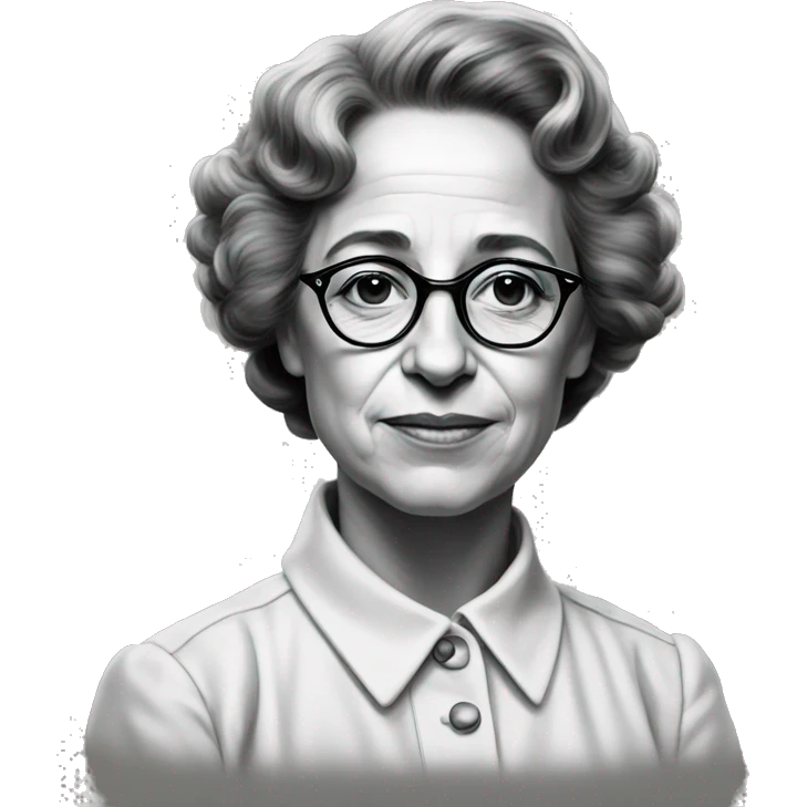 portrait of hannah arendt, young emoji