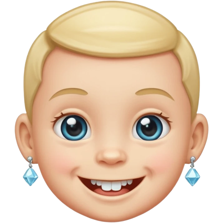 a smiling baby with diamond teeth emoji